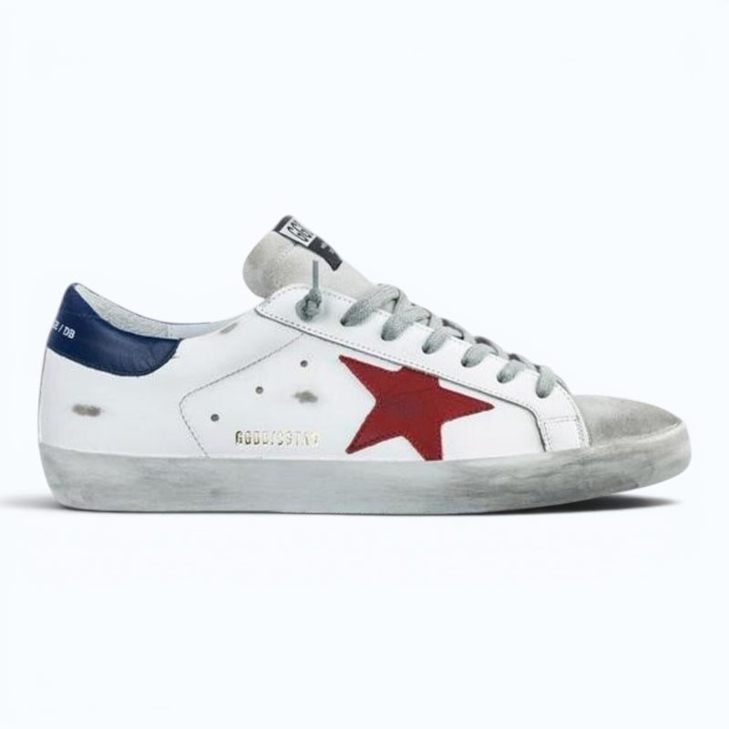 Golden Goose Superstar – White with Red Suede Star