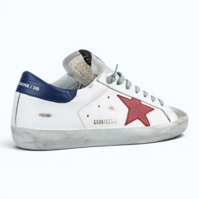 Golden Goose Superstar – White with Red Suede Star